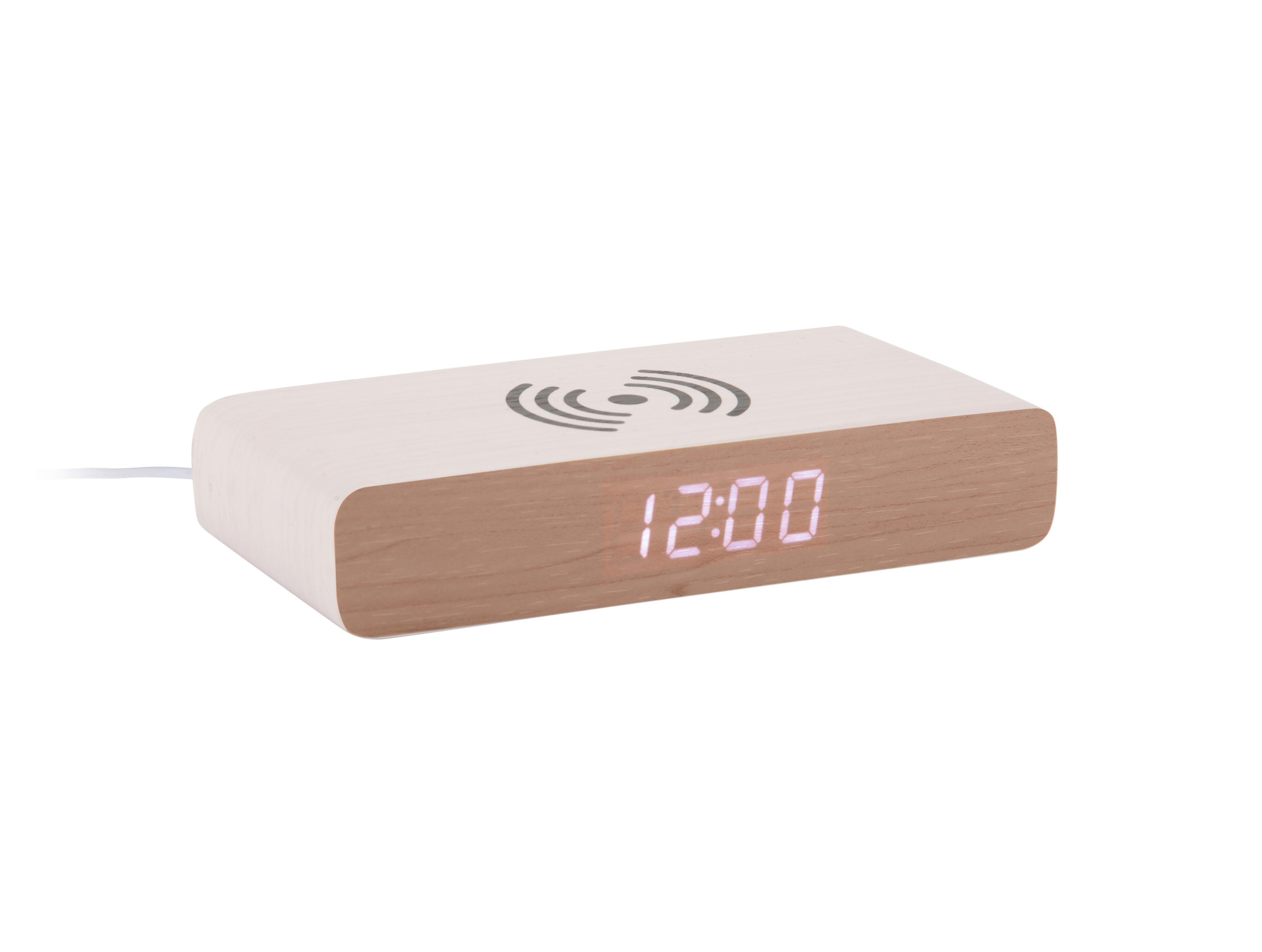 BUDZIK RETRO FLAT LED - biały, Basics, materiał drewnopochodny (16/8/3cm) - Karlsson