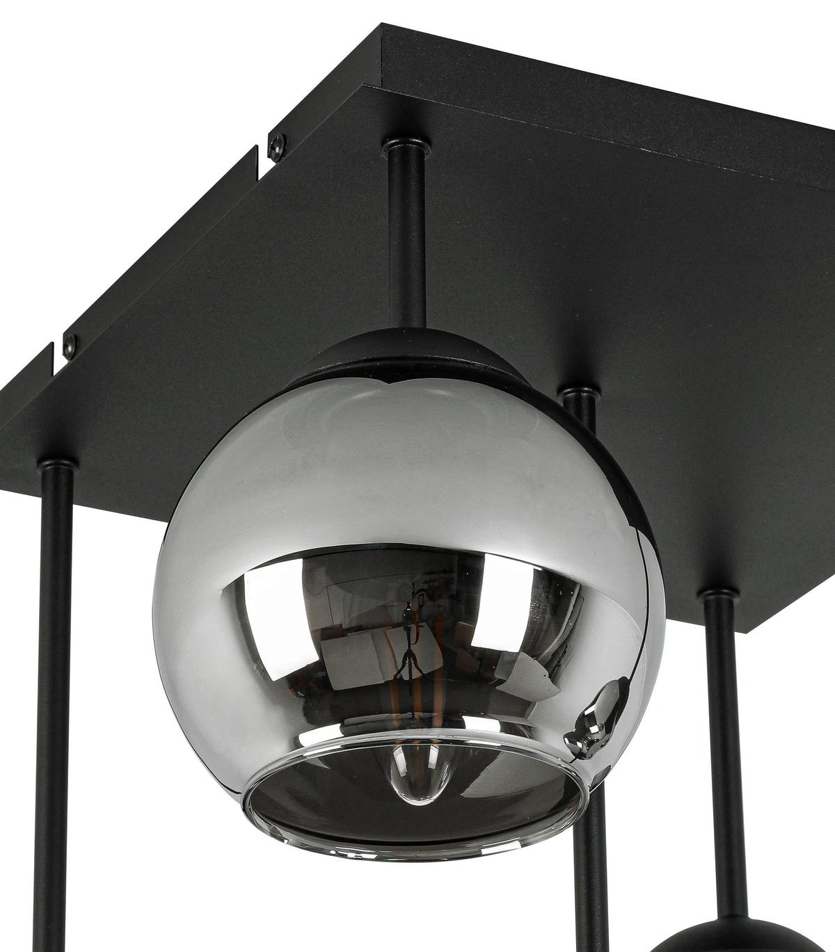 LAMPA SUFITOWA MIA - czarny/kolor chromowy, Trend, tworzywo sztuczne/metal (36/36/42,3cm) - Novel