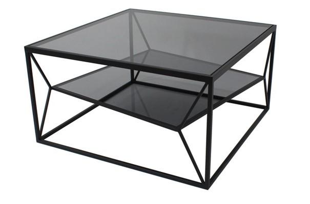 SOFFBORD ANGEL - grå/svart, Modern, metall/glas (70/38/70cm) - Premium Living