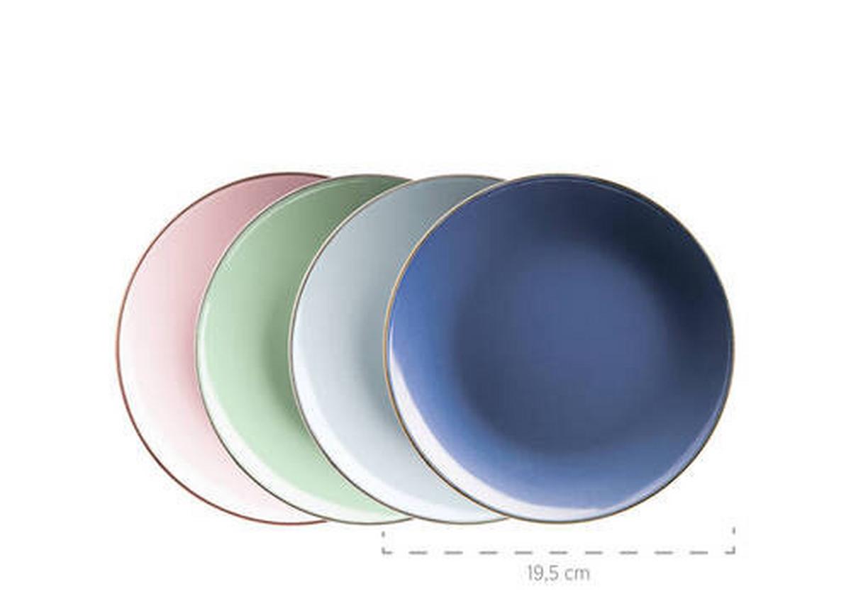 KOMBISERVICE 931870 4 FARBIG POSTSICHER - Rosa/Dunkelblau, Basics, Keramik (33/31,7/32,5cm) - Mäser