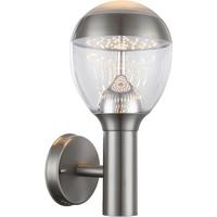 AUSSENWANDLEUCHTE CALLISTO L: 15 CM SILBERFARBEN - Klar/Silberfarben, Basics, Kunststoff/Metall (15/17,3/31,7cm) - Globo