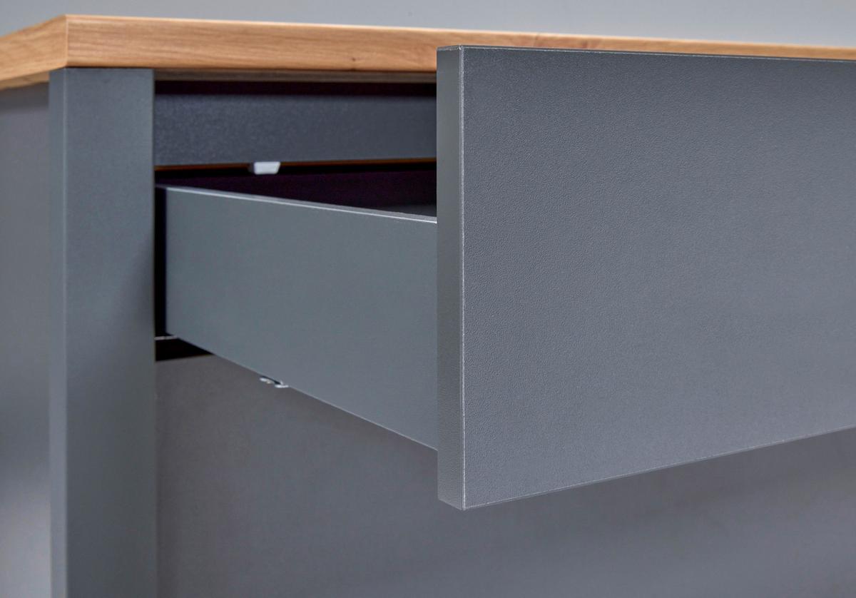 Küchenunterschrank Venet, Anthrazit/Artisan Eiche - Anthrazit/Schwarz, MODERN, Holzwerkstoff/Metall (100/92/60cm) - Mömax