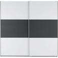 Schwebetürenschrank Schwarz/Weiß - Schwarz/Weiß, Holzwerkstoff (218/210/59cm) - BASED