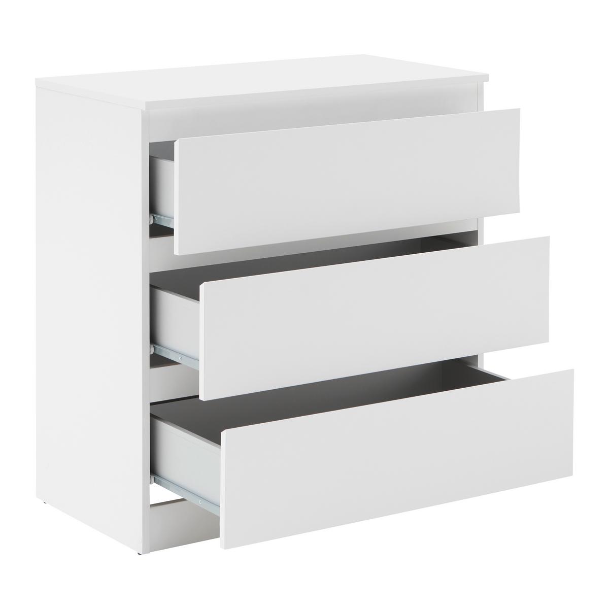 Komoda Mara - bijela/srebrne boje, Konvencionalno, drvni materijal/plastika (77/80/42cm) - Modern Living