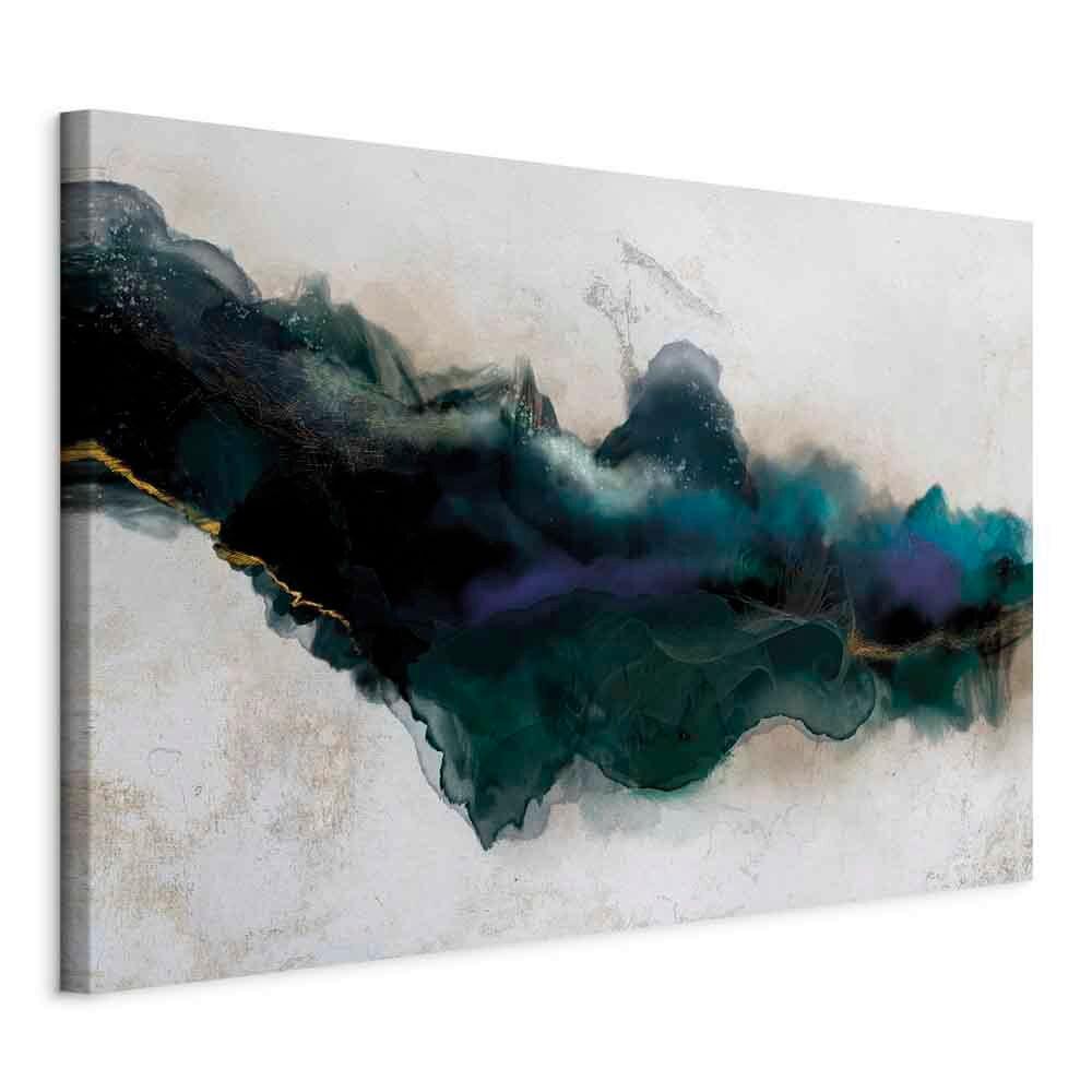 Leinwandbild Rift of Blue Schwarz/Grauweiß ca. 120x80cm - Grauweiß/Schwarz, Basics, Holz/Textil (120/80/1.2cm) - artgeist