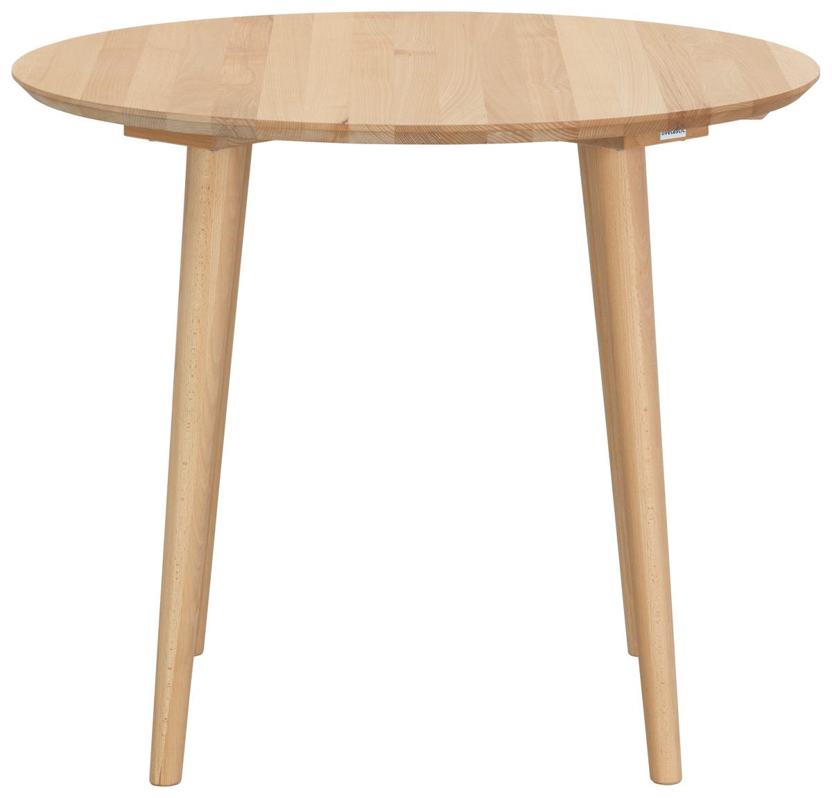 STÓŁ DO JADALNI RUND - buk twardzielowy, Natur, drewno (90/90/75cm) - P & B