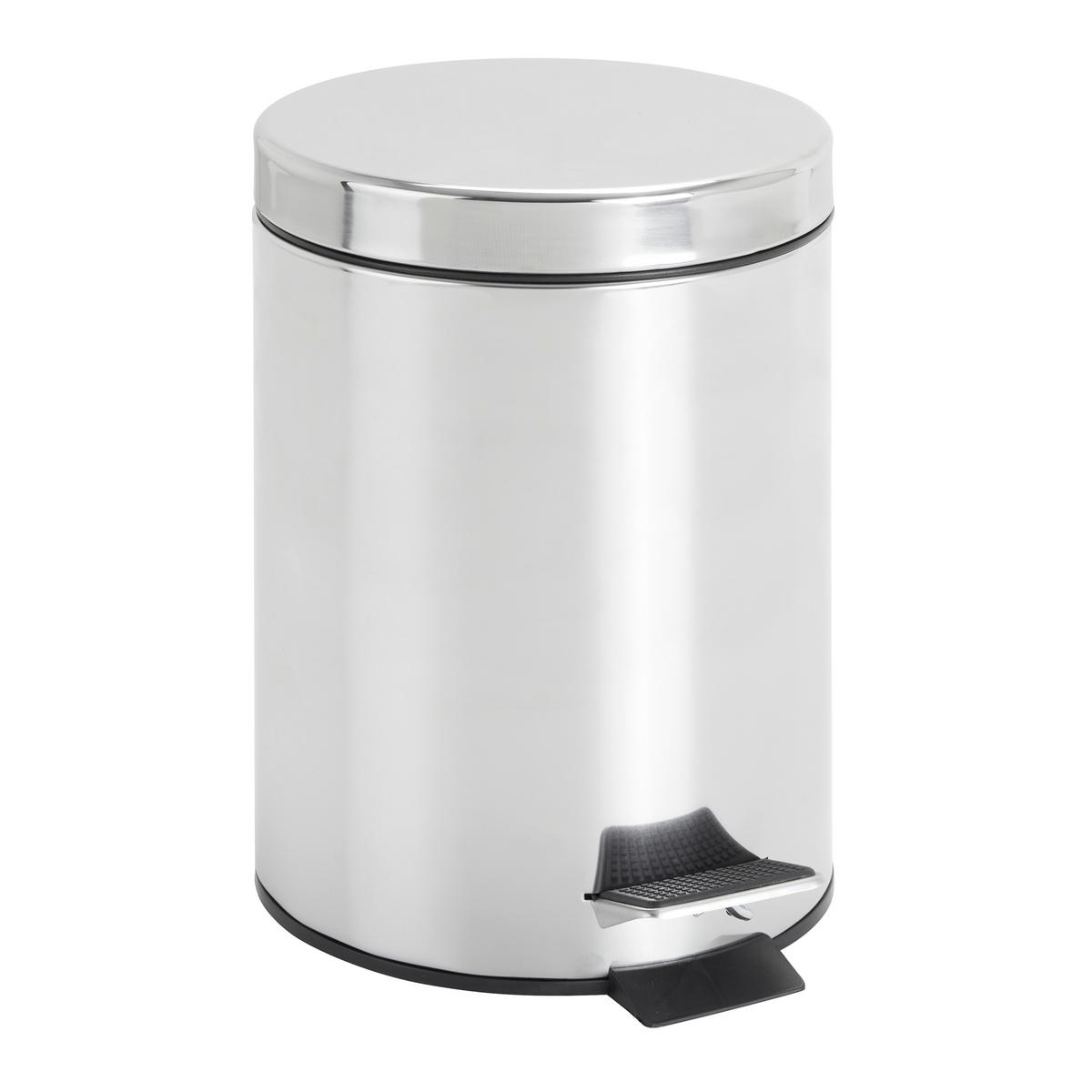 Treteimer Karen Edelstahlfarben ca. 3l - Edelstahlfarben/Schwarz, KONVENTIONELL, Kunststoff/Metall (17/23,5cm) - Based