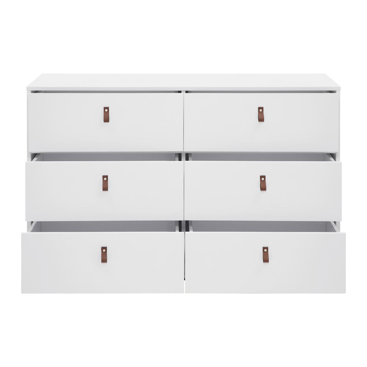Kommode Mick Weiß MDF - Schwarz/Braun, MODERN, Kunststoff/Textil (120/75/40cm) - Bessagi Home