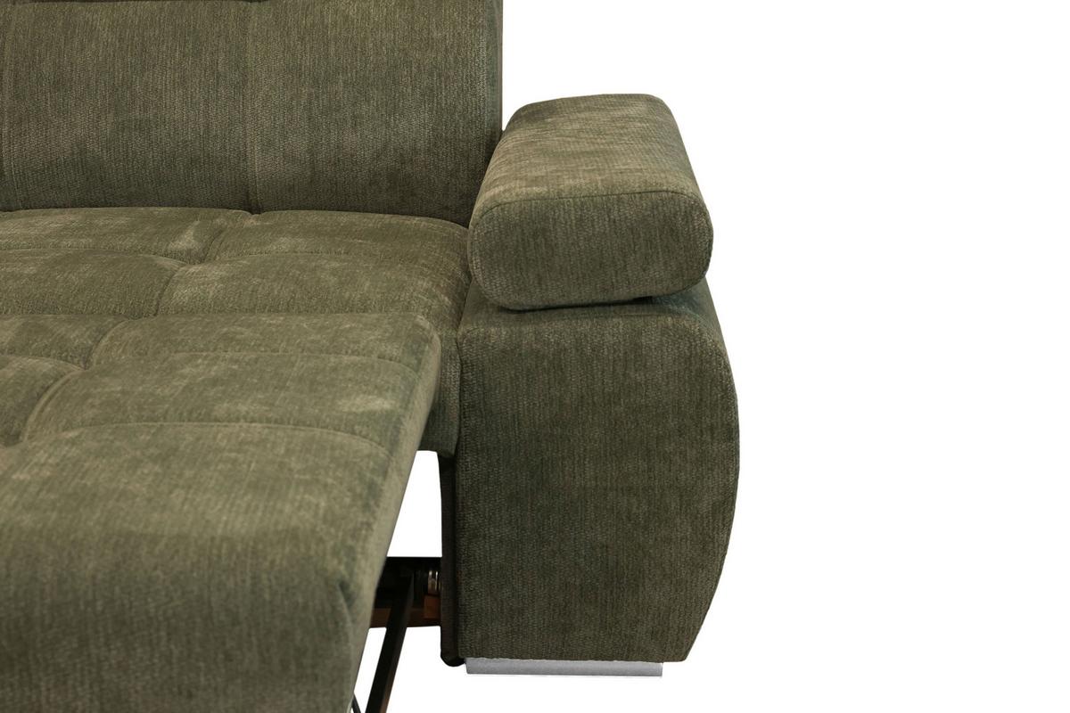 Kutna Garnitura Vegas - srebrne boje/šumska zelena, Design, drvo/tekstil (173/294cm) - Modern Living