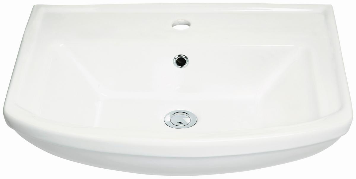 Waschbecken Weiß ca. 60cm - Weiß, Keramik (61/18/48,5cm) - Mömax