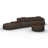CANAPÉ D'ANGLE KIRA - noir/marron, MODERN, textile/bois (408/108cm) - Bessagi Home