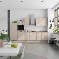 Küchenleerblock Easytouch Low o. Geräte Sandfarben - Sandfarben/Eichefarben, MODERN, Holzwerkstoff/Metall (330cm) - Nobilia