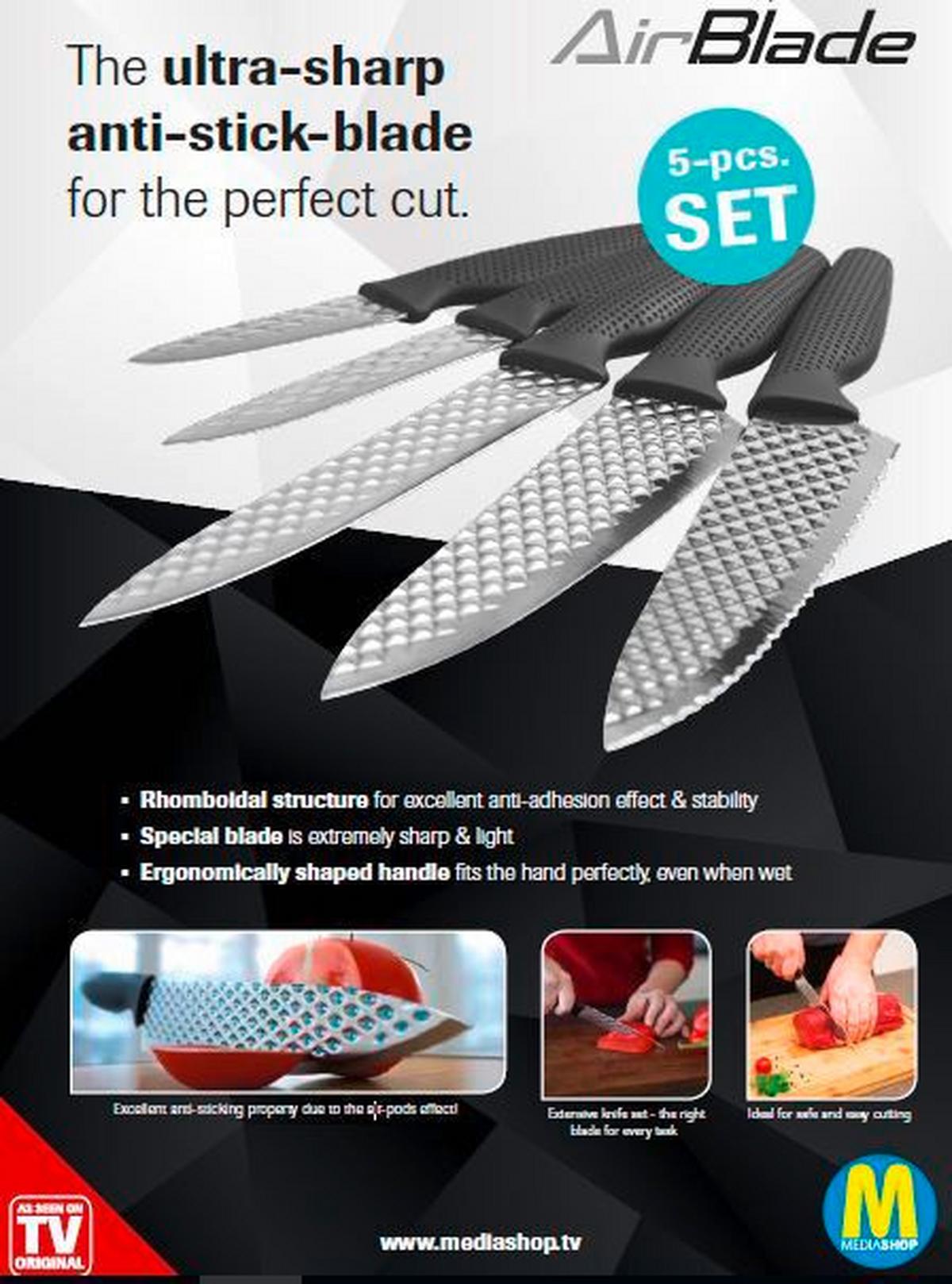 Késkészlet Airblade - króm, Trend, fém - Mediashop