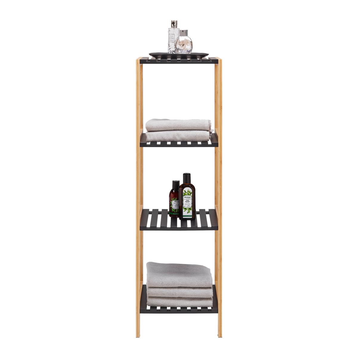 Etajeră ELSA - culoare natur/negru, Modern, materiale naturale/material pe bază de lemn (34/110/33cm) - Modern Living