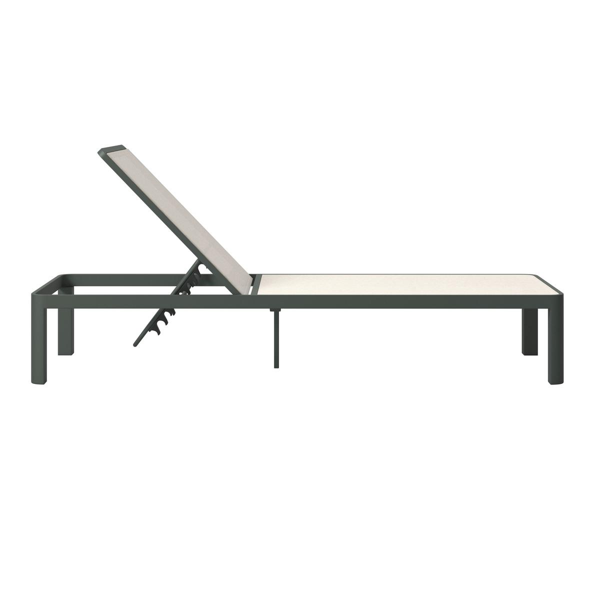 Vrtni Ležalnik New York, Zelena, Bež - zelena/bež, Moderno, kovina/tekstil (198/33/65cm) - Mömax