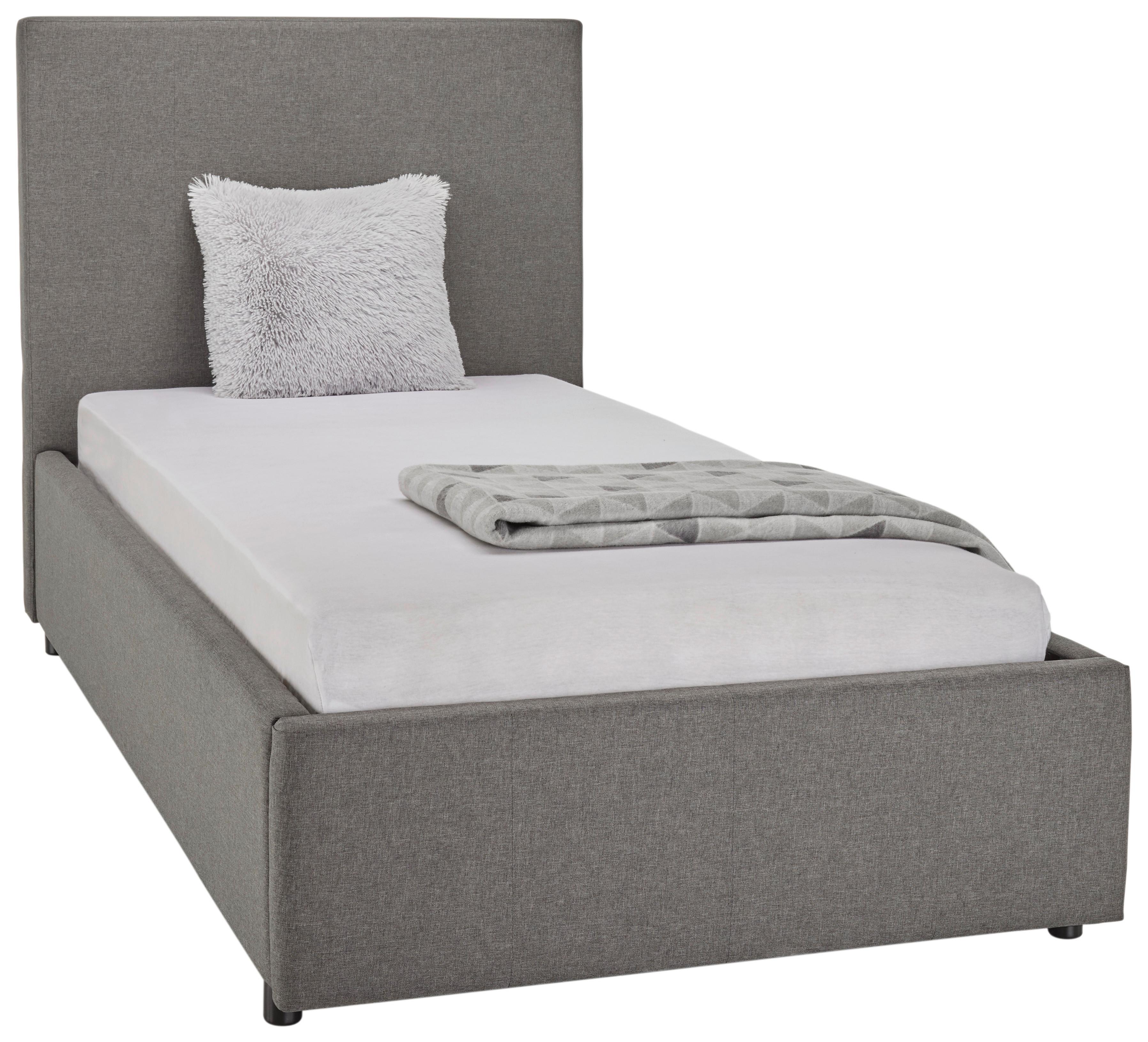 Oblazinjena Postelja Billy, Temno Siva, 90x200 - temno siva/črna, Konvencionalno, umetna masa/tekstil (90/200cm) - Mömax