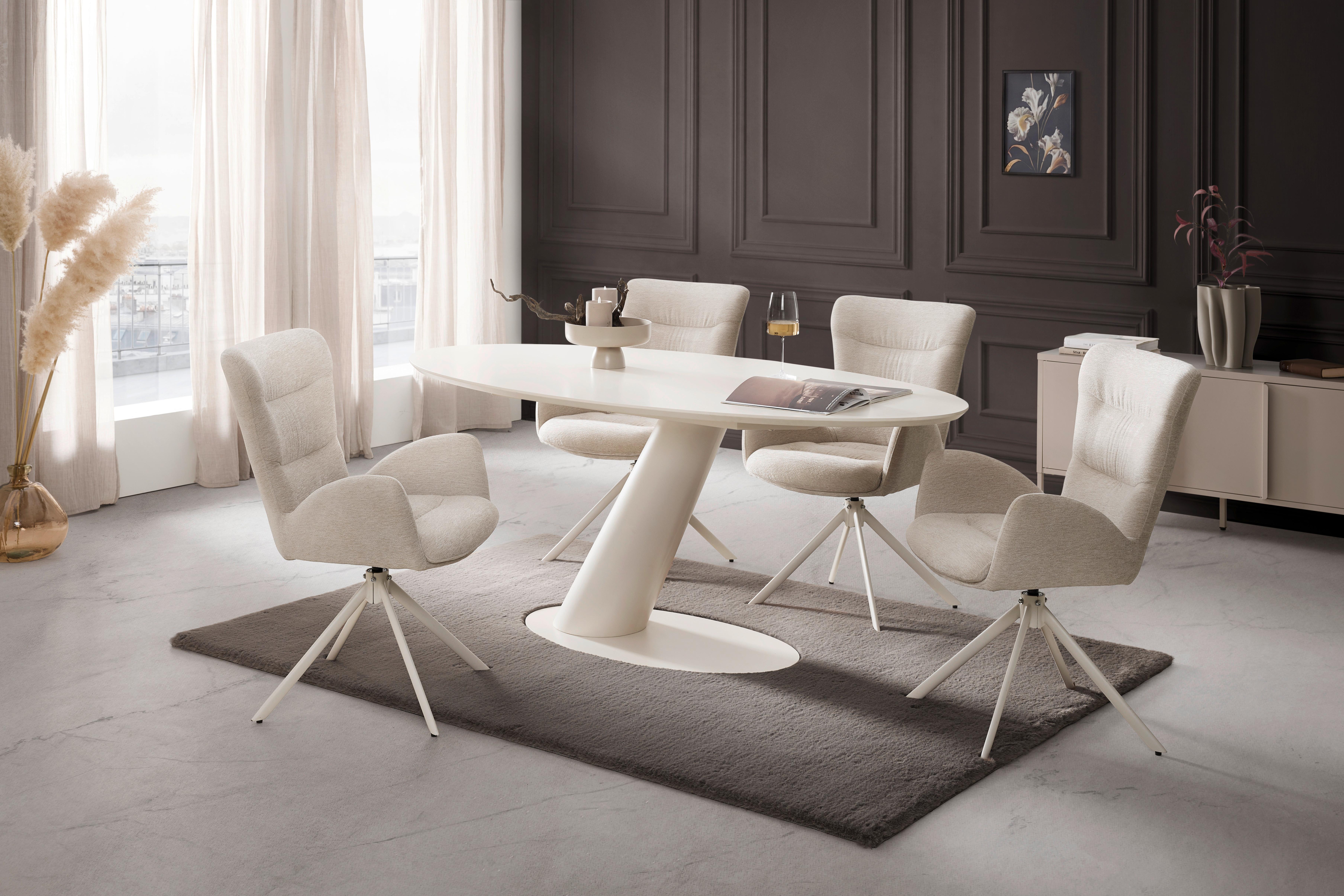 MATBORD STEVEN - beige, Design, metall/trämaterial (180/95/76cm) - Mömax