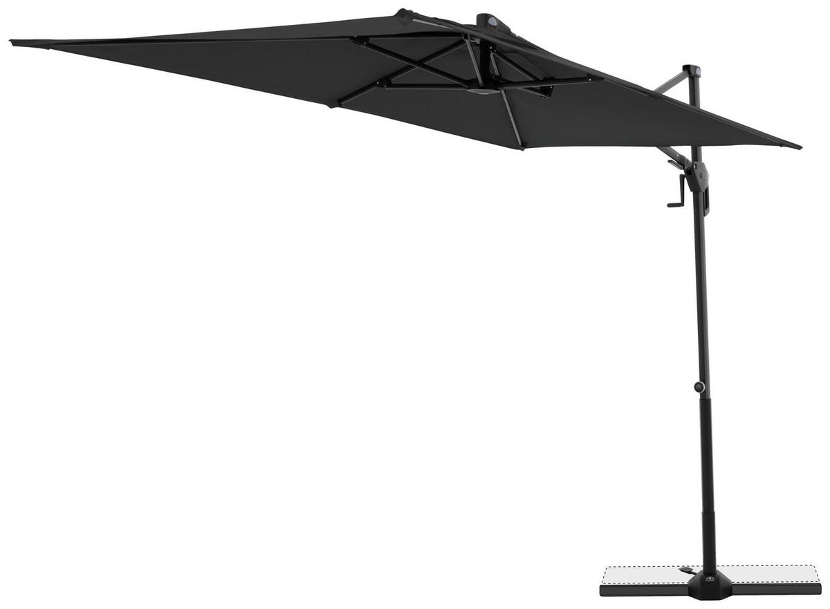 Pendelschirm Active City Schwarz ca. 240x135cm - Anthrazit/Schwarz, Basics, Textil/Metall (240/135cm) - Doppler