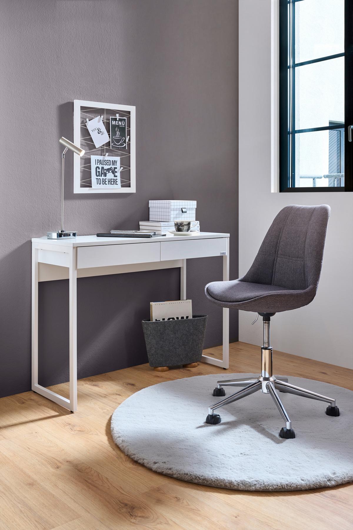 BIURKO CALAIS    -HOM IN- - biały, Design, materiał drewnopochodny/metal (102/40/76cm) - Hom`in