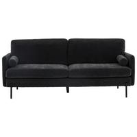 2-SITZER-SOFA ANTIBES - Schwarz, Design, Textil/Metall (209.5/86/87cm) - Livetastic