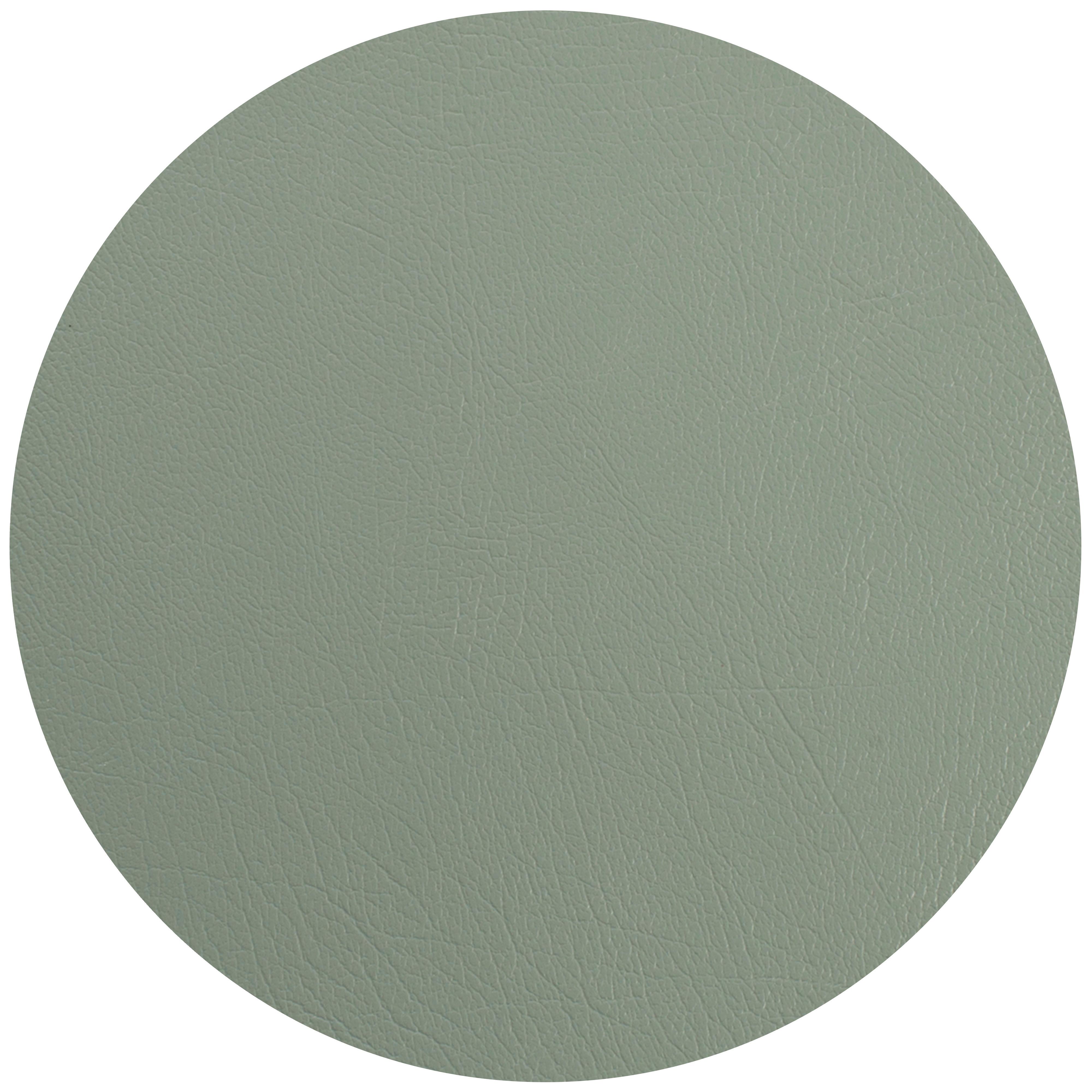 Untersetzer Jette aus Leder Ø ca. 10cm - Grün, Leder (10cm) - Premium Living