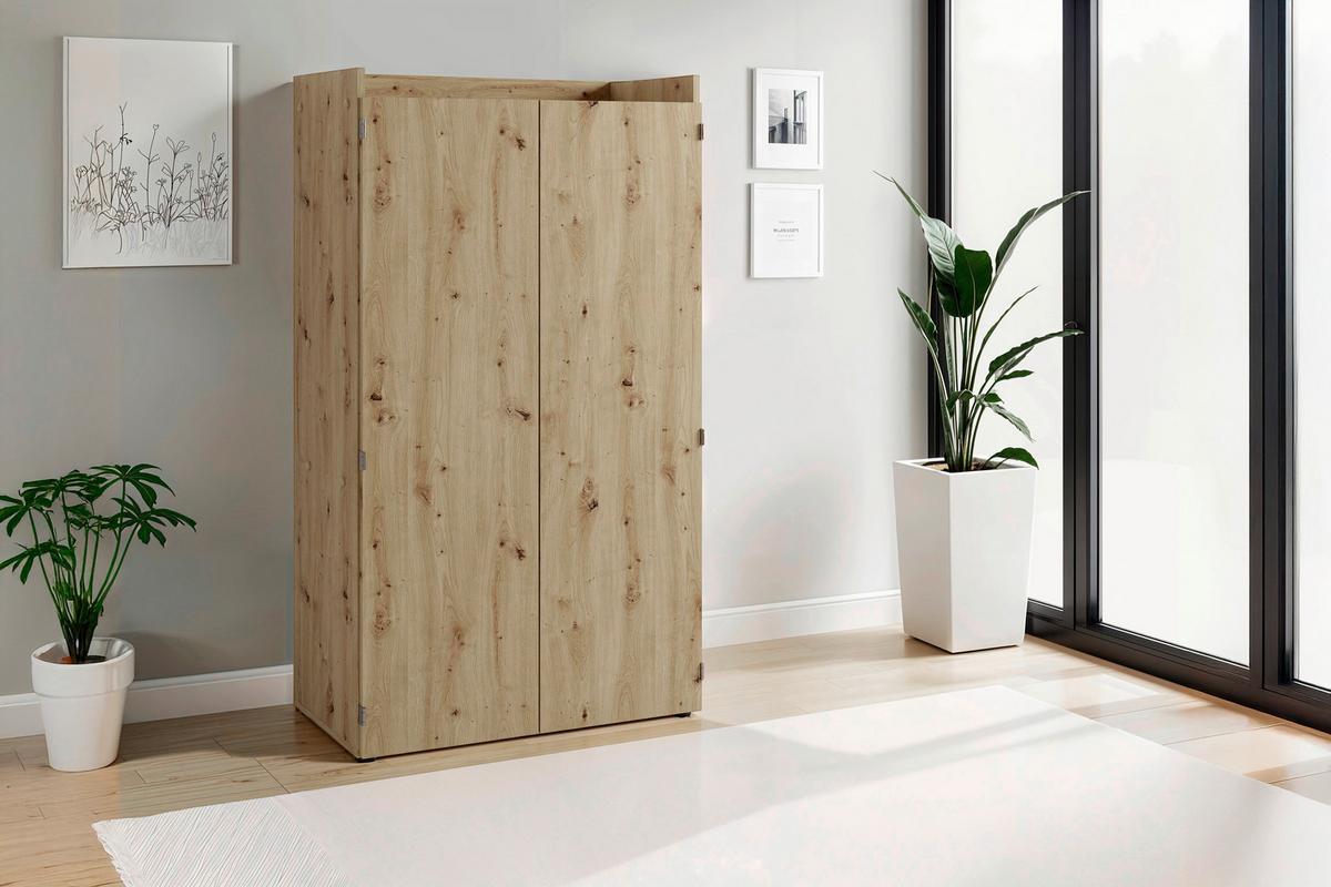 SEKRETÄR JANNE - Schwarz/Eiche Artisan, MODERN, Holzwerkstoff/Kunststoff (80/40/141cm) - MID.YOU