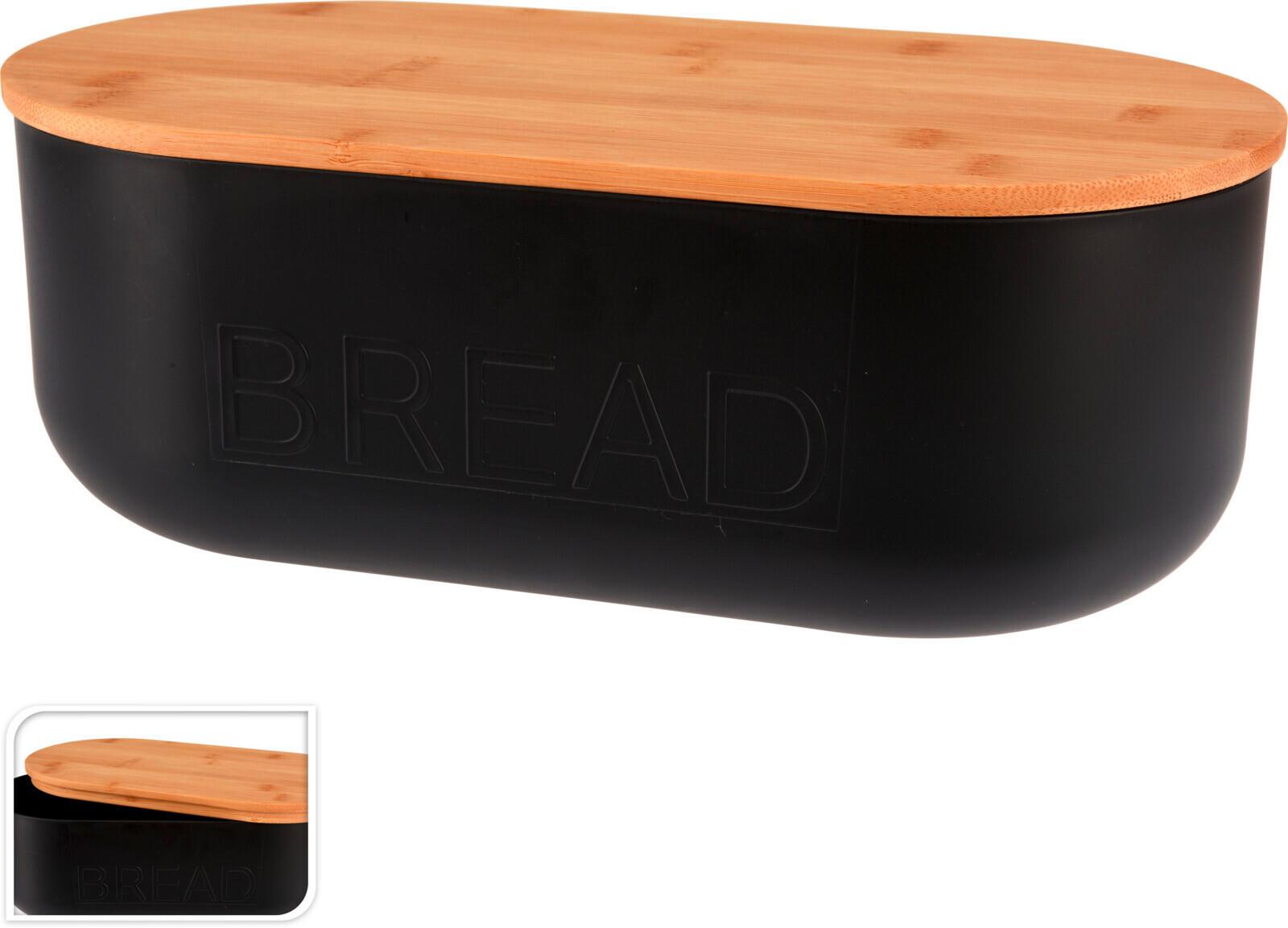 Kenyértartó Bread - fekete, műanyag (35/19/12cm)