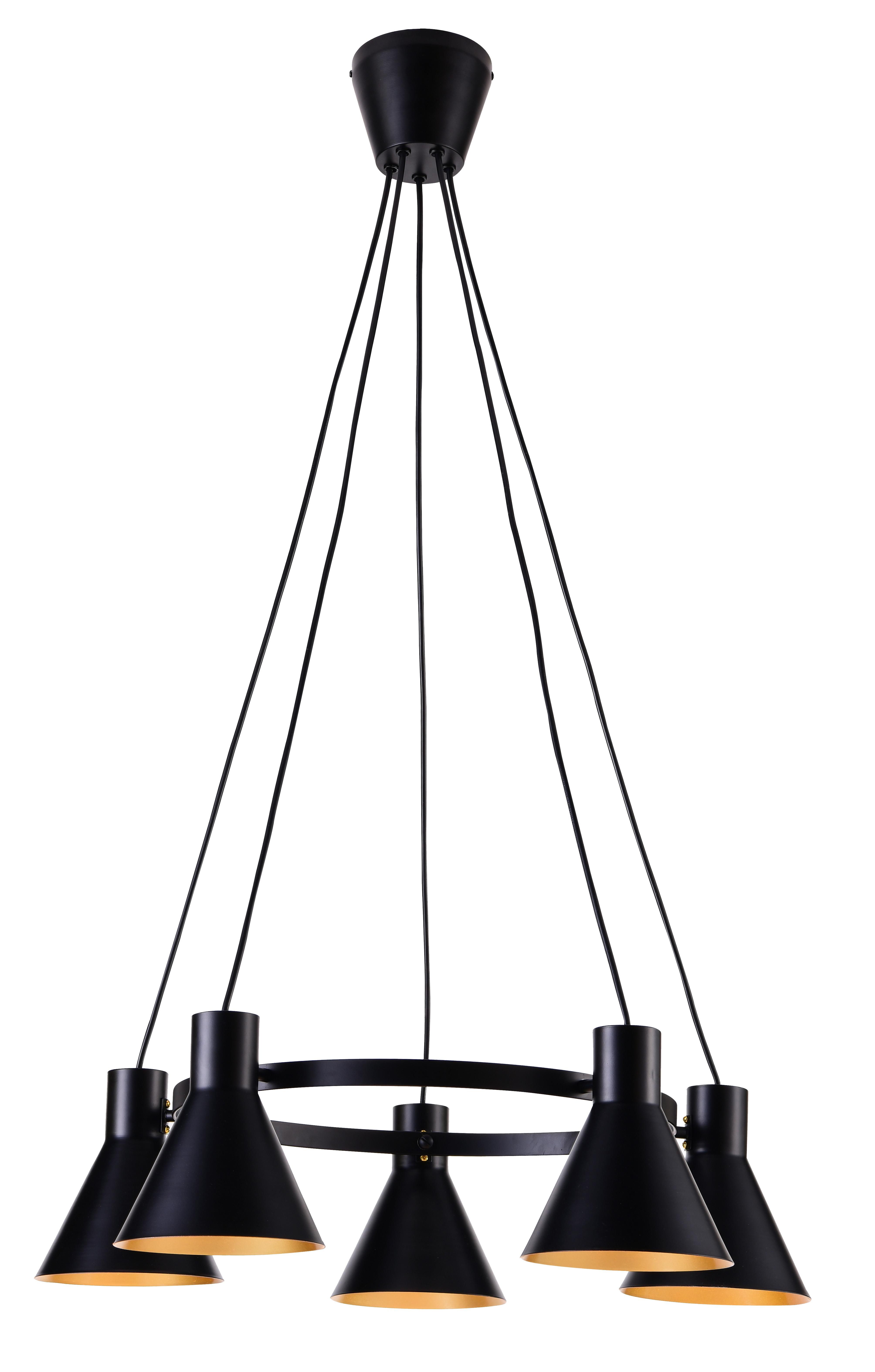 Viseća Svjetiljka More - zlatne boje/crna, Design, metal (65/65cm)