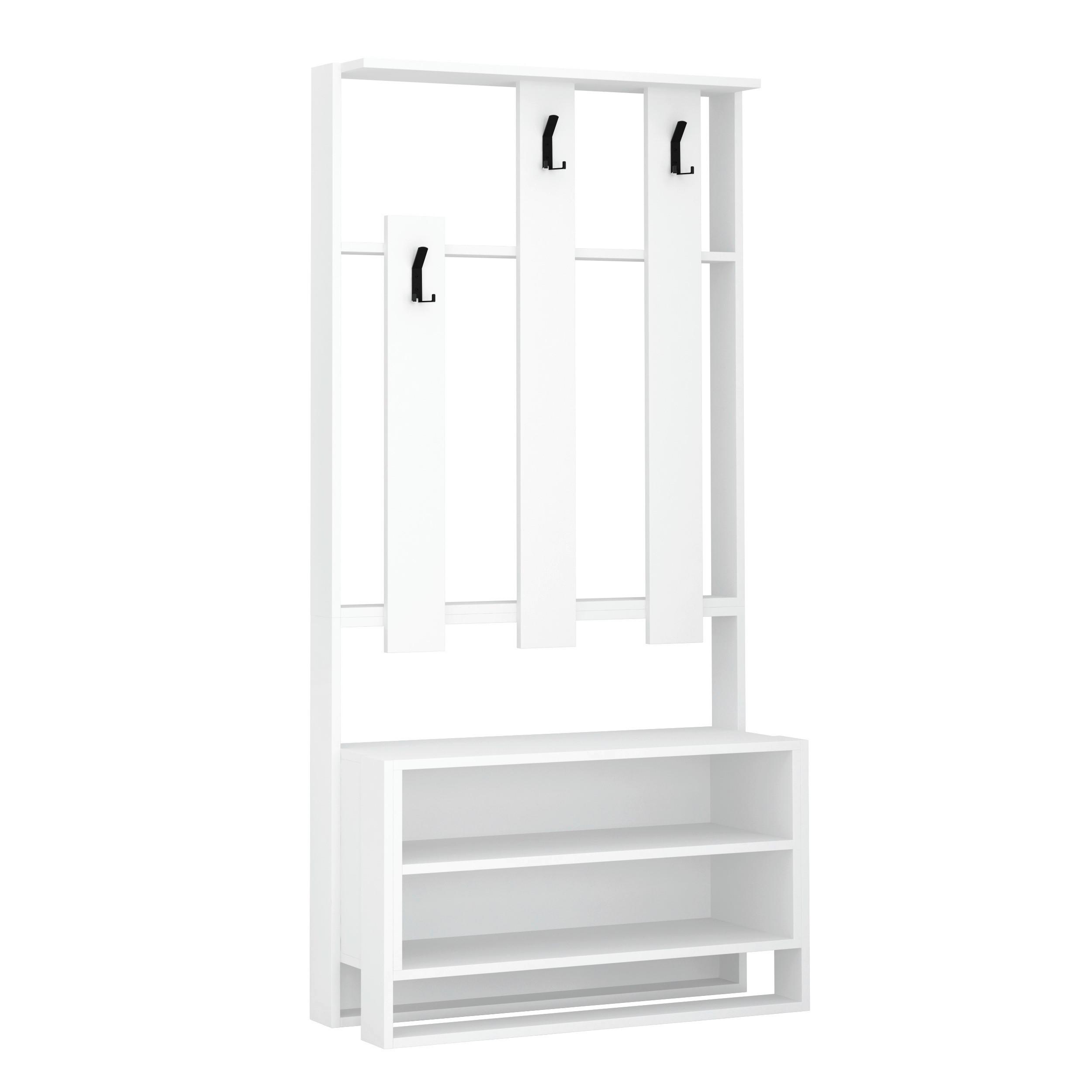 GARDEROBENSCHRANK CHESTER HALL STAND - Weiss, Design, Holzwerkstoff (90/180/36cm) - Livetastic
