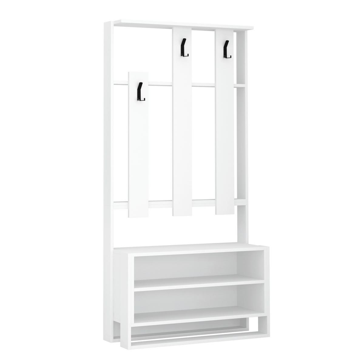 GARDEROBENSCHRANK CHESTER HALL STAND - Weiss, Design, Holzwerkstoff (90/180/36cm) - Livetastic