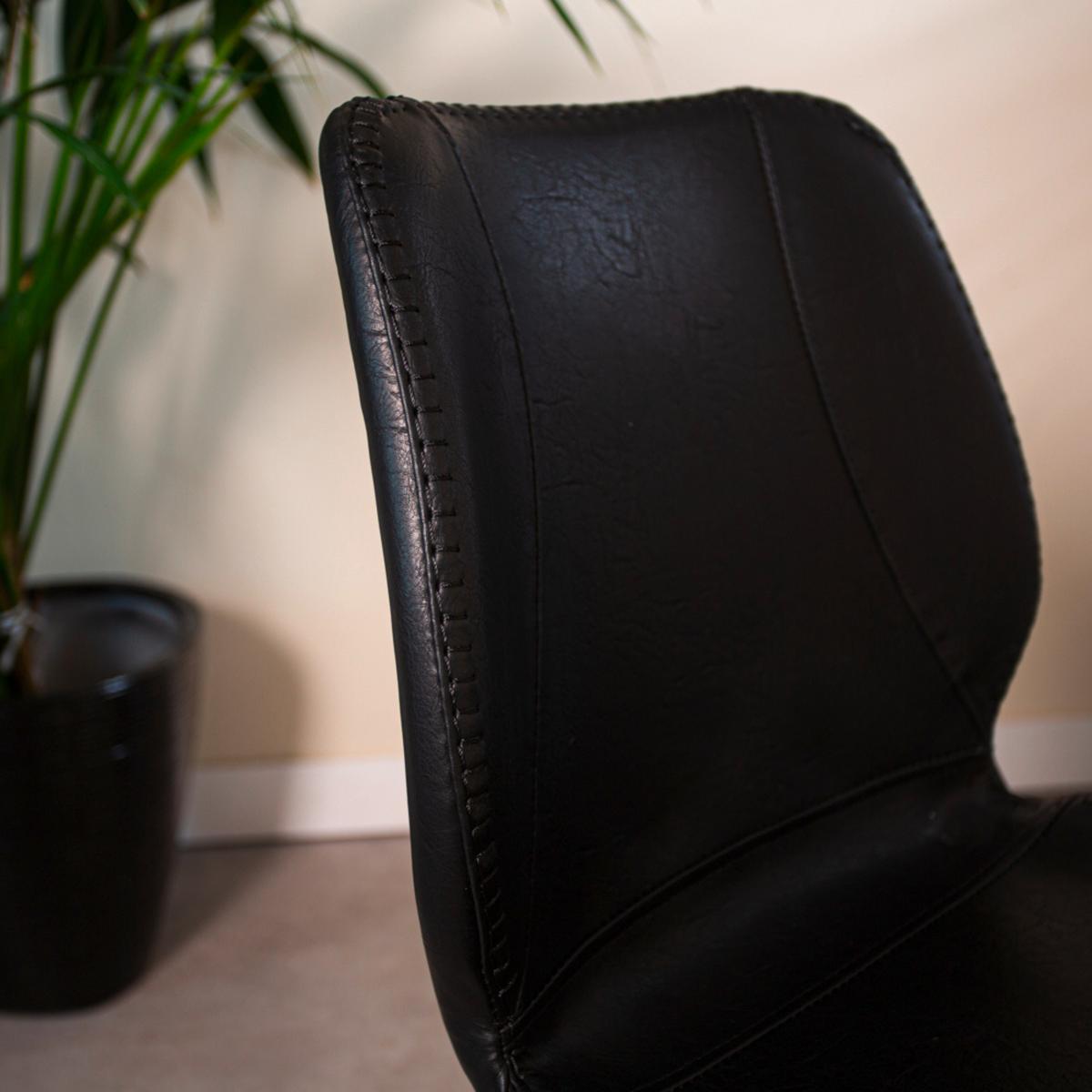 Stuhl-Set Barona 4er-Set Schwarz Lederlook - Schwarz, MODERN, Textil/Metall (44/80/55cm) - MID.YOU