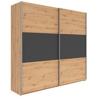 Omara Z Drsnimi Vrati Saturn, Hrast, Barva Grafita - srebrne barve/barve grafita, Konvencionalno, kovina/leseni material (218/210/59cm) - Mömax