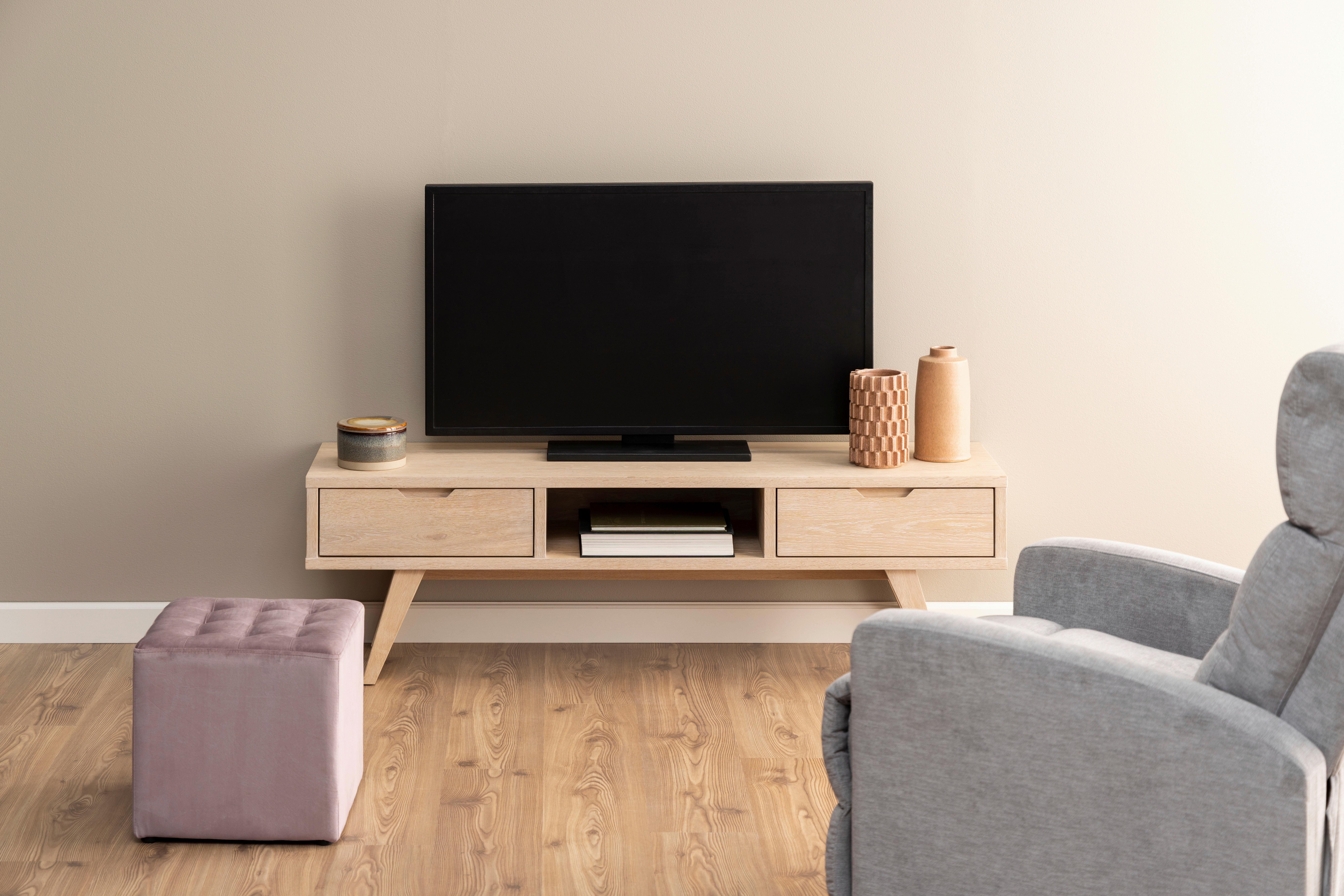 Tv-szekrény A-Line - tölgyfa/fehér, faalapú anyag/fa (150/45/40cm)