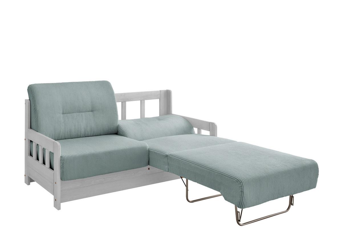Schlafsofa Camino Holzkorpus Hellblau - Weiß/Hellblau, MODERN, Holz/Textil (154/88/90cm) - Livetastic