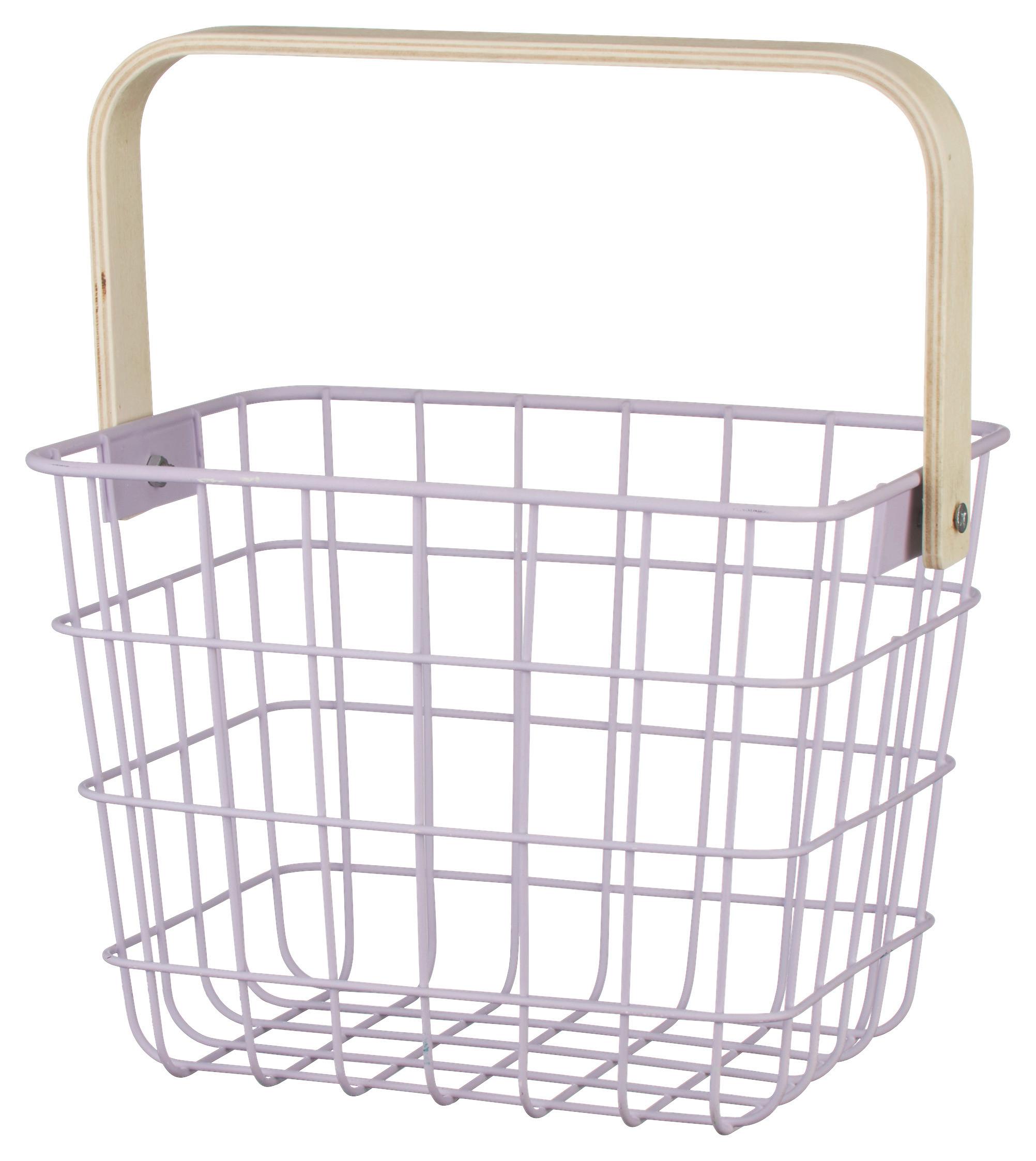 Korb Linus Naturfarben/Flieder - Flieder/Naturfarben, Holz/Metall (20/15/15cm) - Mömax