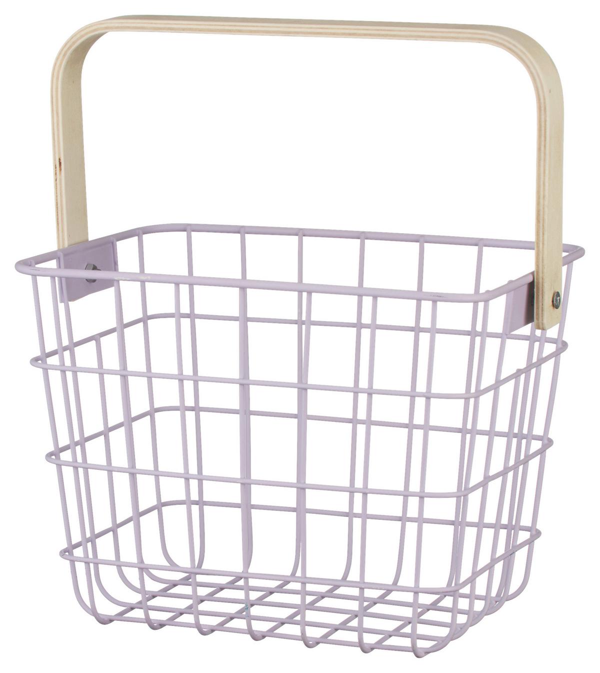 Korb Linus Naturfarben/Flieder - Flieder/Naturfarben, Holz/Metall (20/15/15cm) - Mömax