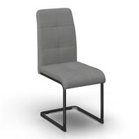 Schwingstuhl Lucie Grau Leinenoptik Gepolstert - Grau/Nickelfarben, MODERN, Textil/Metall (43/99/60cm) - Bessagi Home