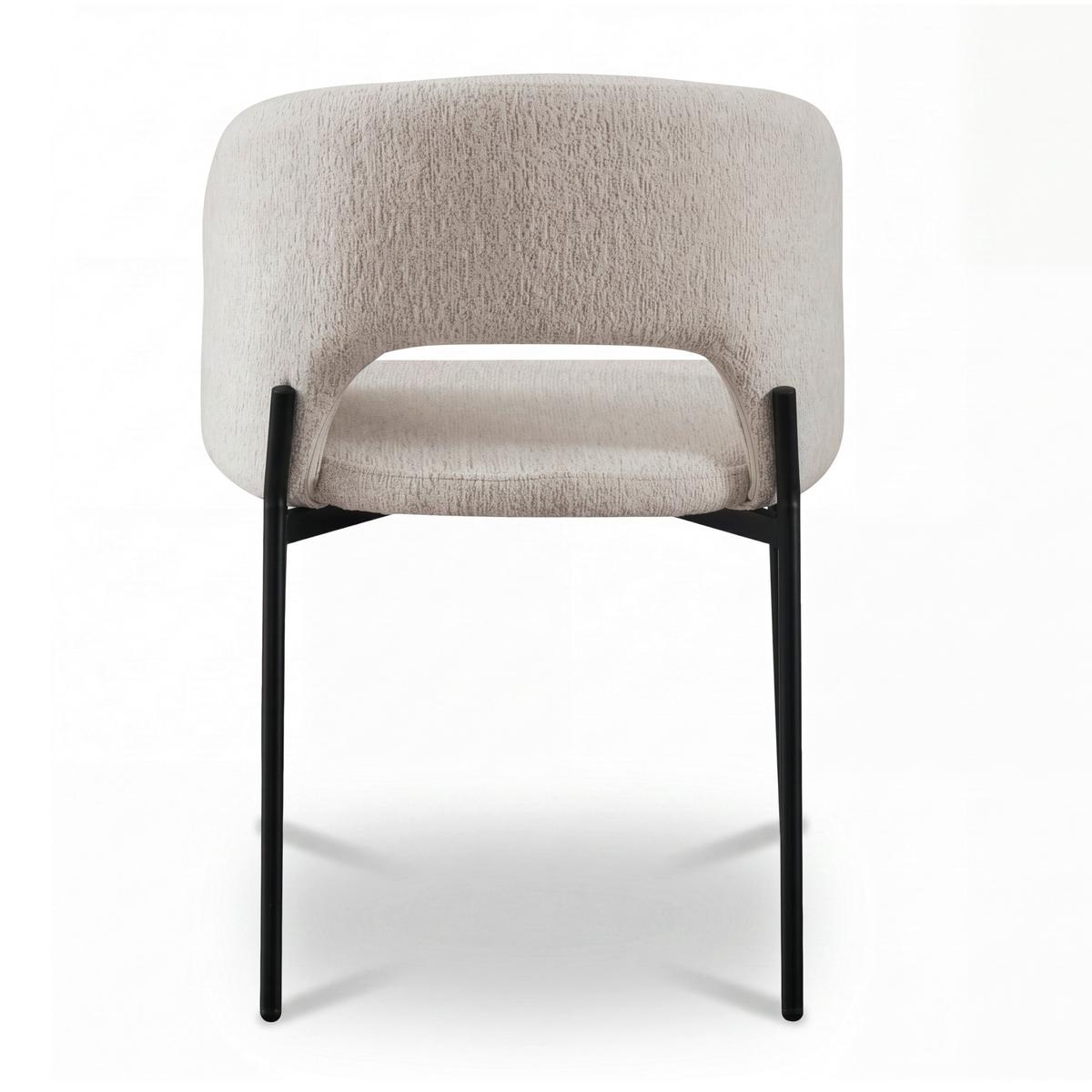 Stuhl Nadiya Creme Leinenoptik Gepolstert - Creme/Schwarz, MODERN, Holz/Textil (52/78/56cm) - Bessagi Home