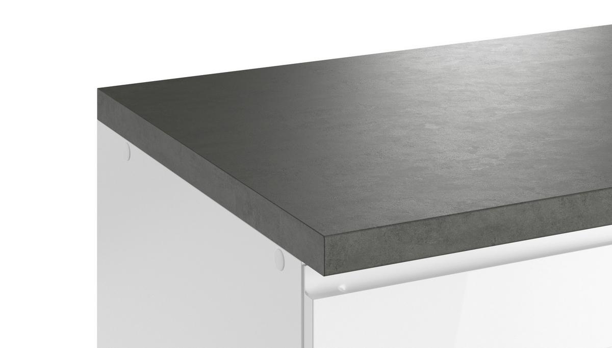 Küchenzeile Monza ohne Geräte ca. 300cm Grau/Weiß + Spüle - Weiß Hochglanz/Weiß, LIFESTYLE, Holzwerkstoff (300cm) - Held