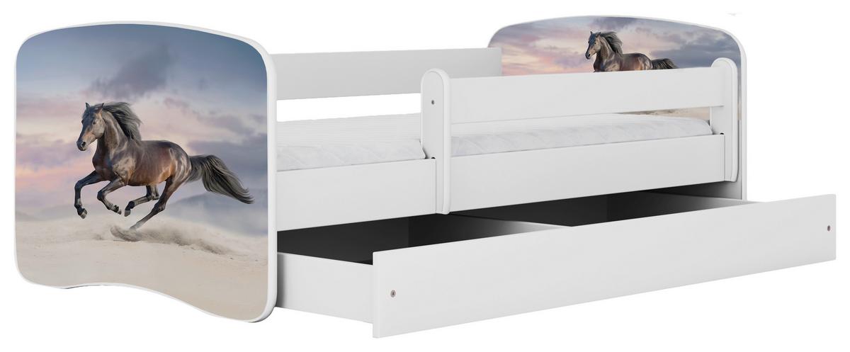 Otroška Postelja Babydreams, Bela, 80x160cm - bela/barve breze, Moderno, tekstil/leseni material (80/160cm) - MID.YOU