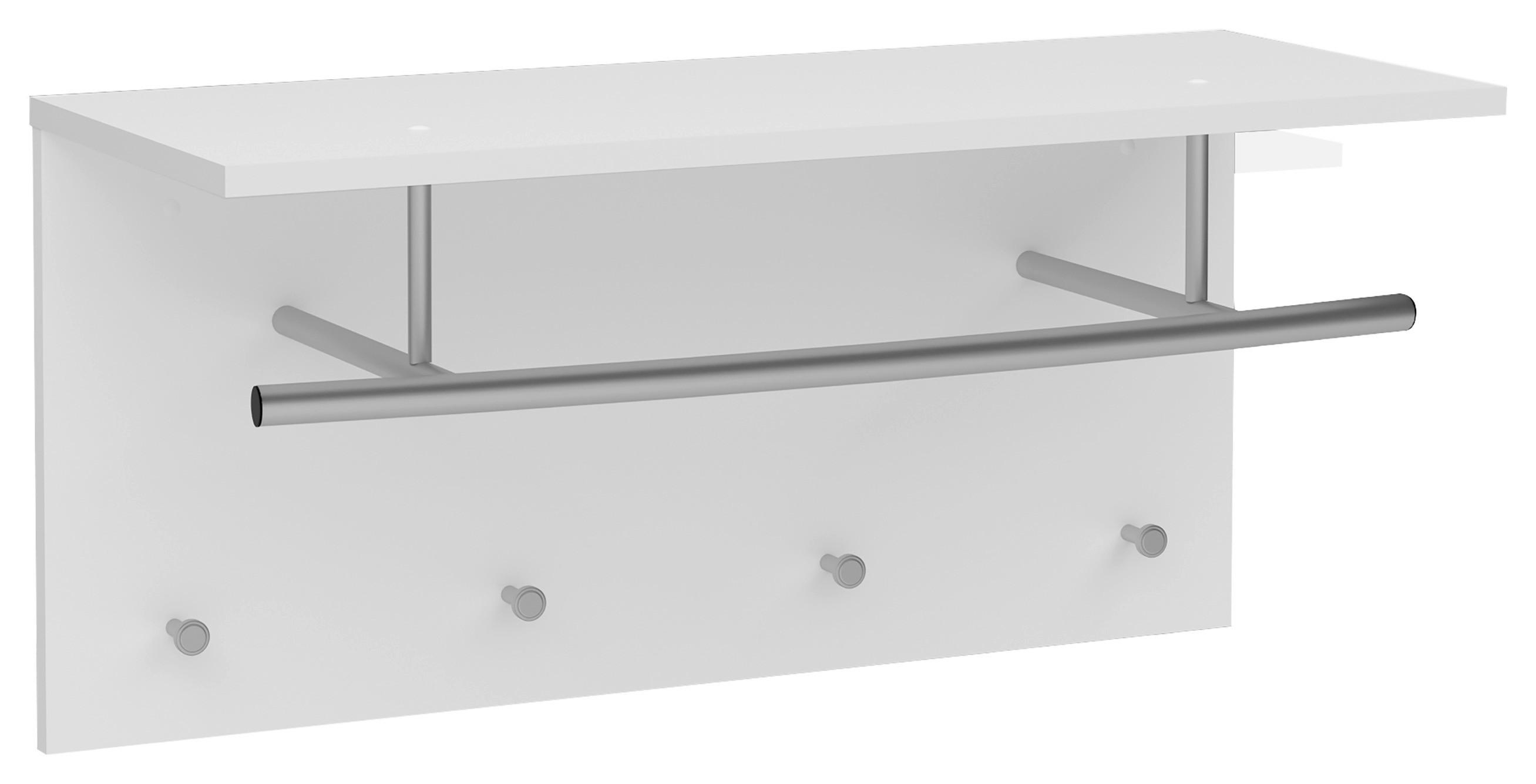 WIESZAK ŚCIENNY SPOT - biały, Modern, materiał drewnopochodny (72/35/30cm) - Carryhome