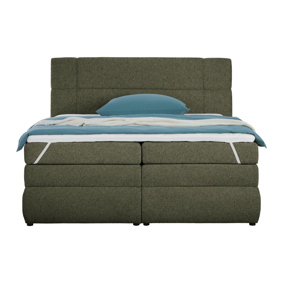 Boxspringbett Palace Olivgrün ca. 180x200cm - Olivgrün, KONVENTIONELL, Kunststoff/Textil (180/200cm) - Premium Living