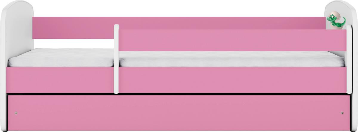 Otroška Postelja Babydreams, Bela, Roza, 80x160cm - pink/bela, Moderno, tekstil/leseni material (80/160cm) - MID.YOU