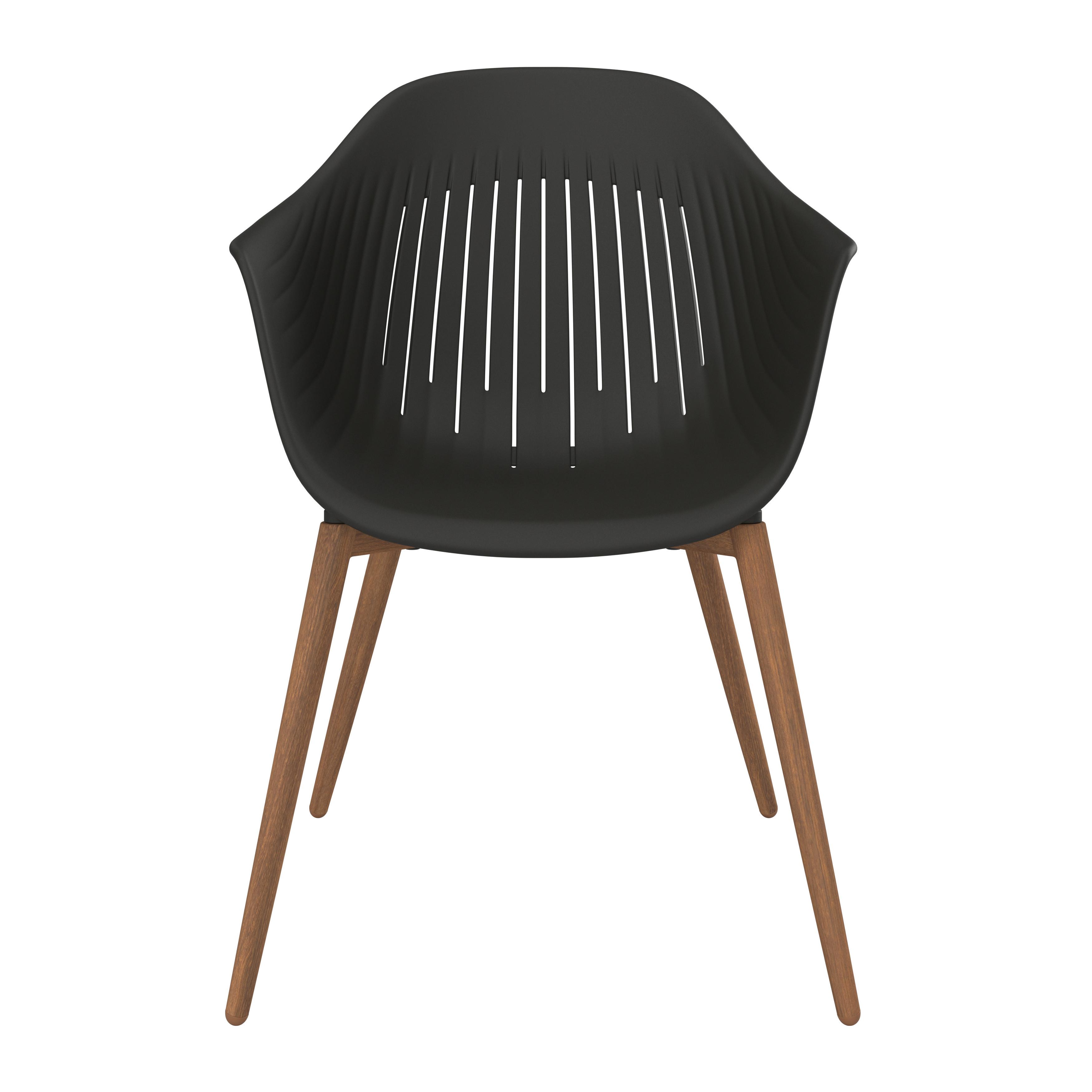 Gartenstuhl Bibo Anthrazit/Walnussfarben - Anthrazit/Walnussfarben, MODERN, Kunststoff/Metall (57/82/58cm) - Mömax