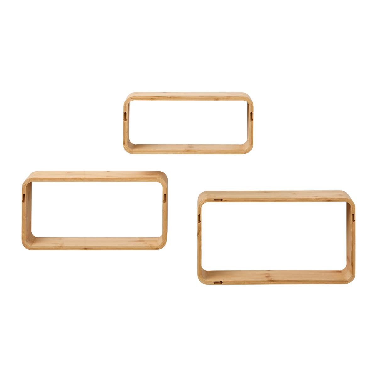 Boniie Set Zidnih Polica 3/1 - prirodne boje, Natur, prirodni materijali (44/40/36/40/40/61/24/20/61cm) - Based