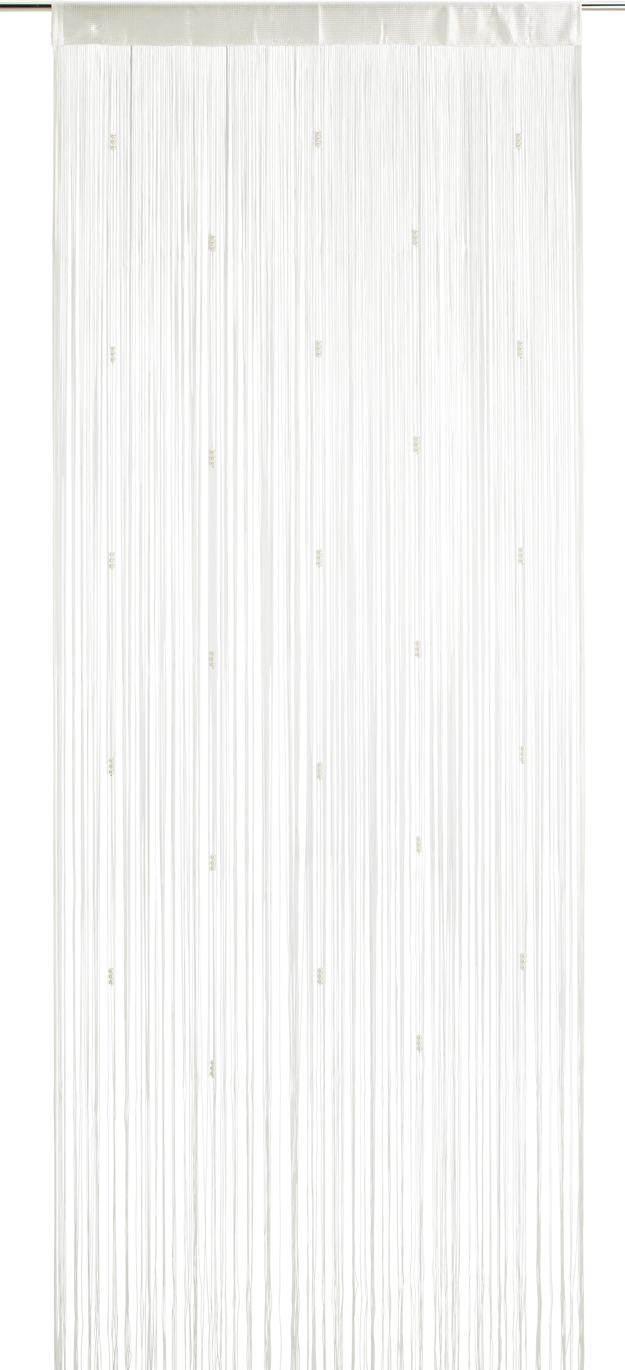 Fadenstore Perle in Weiß ca. 90x245cm - Weiß, ROMANTIK / LANDHAUS, Textil (90/245cm) - Modern Living