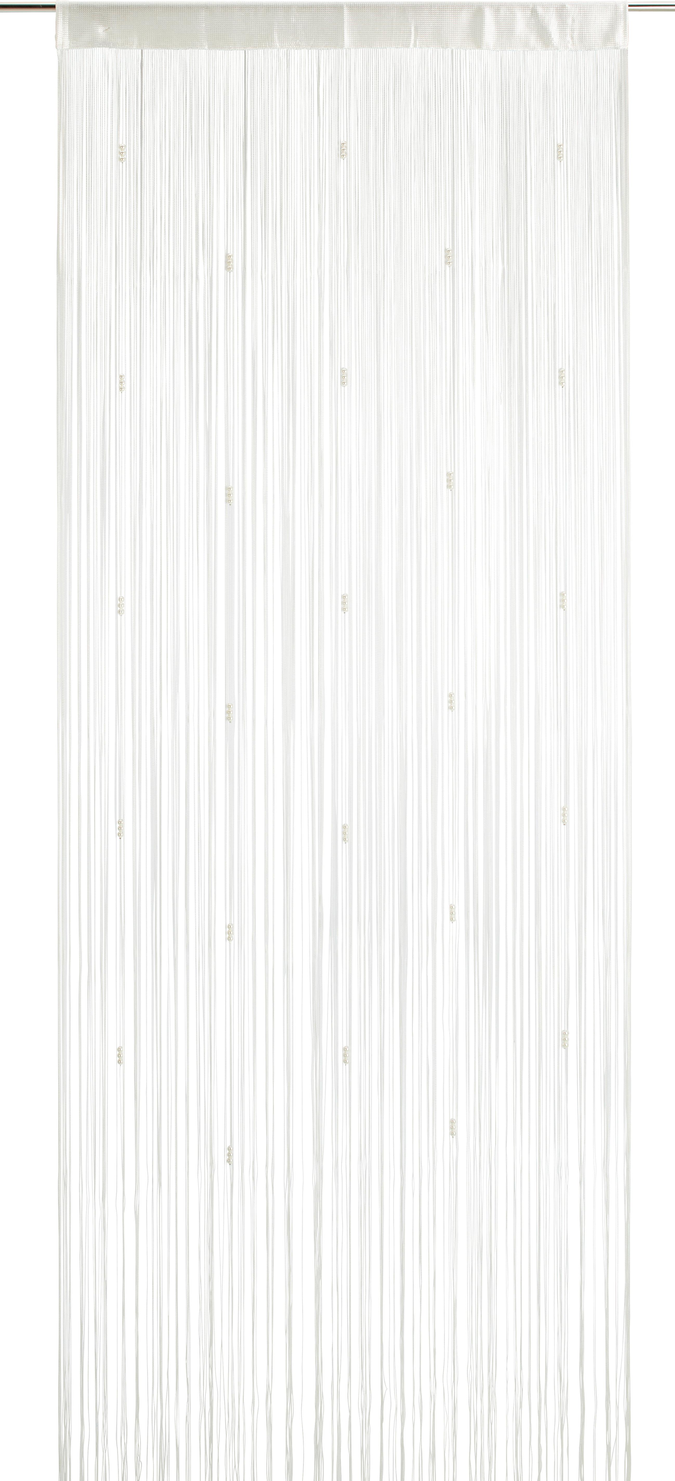 Fadenstore Perle in Weiß ca. 90x245cm - Weiss, Romantik / Landhaus, Textil (90/245cm) - Modern Living