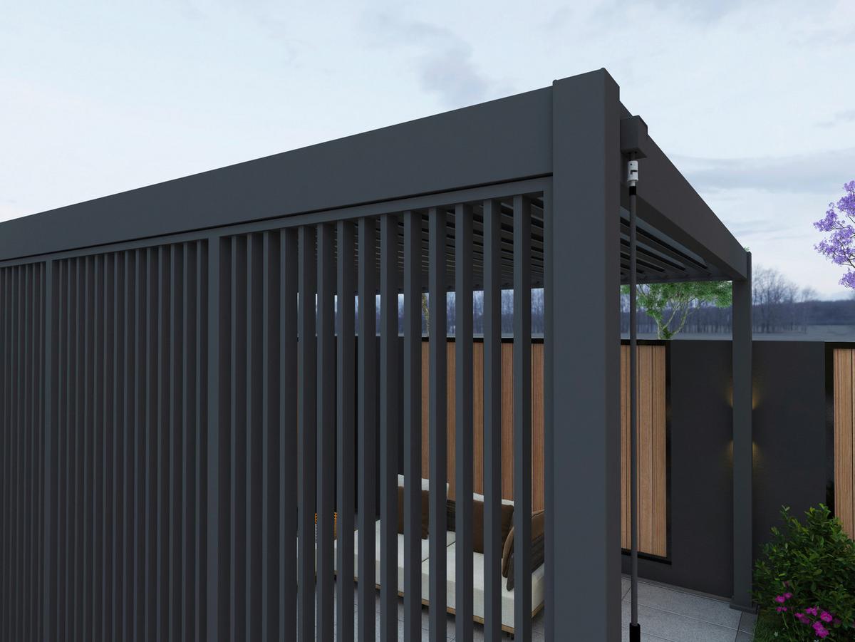Pavillon-Seitenteil ca. 113x235 cm Anthrazit - Anthrazit, Basics, Metall (113/235/10cm) - Gardenson
