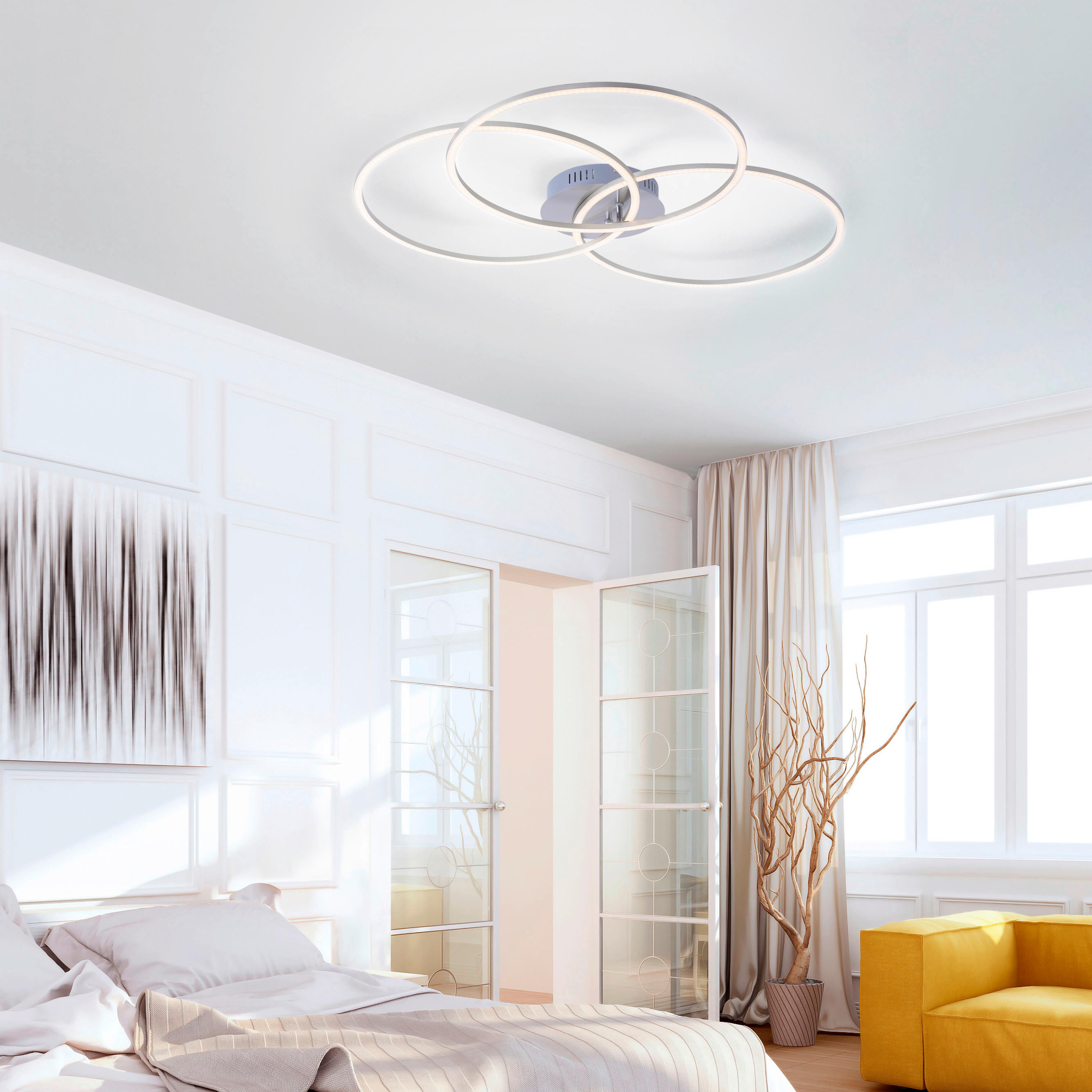 LED-Deckenleuchte Ivanka max. 41 Watt - Chromfarben, Design, Kunststoff/Metall (79/76/9cm)