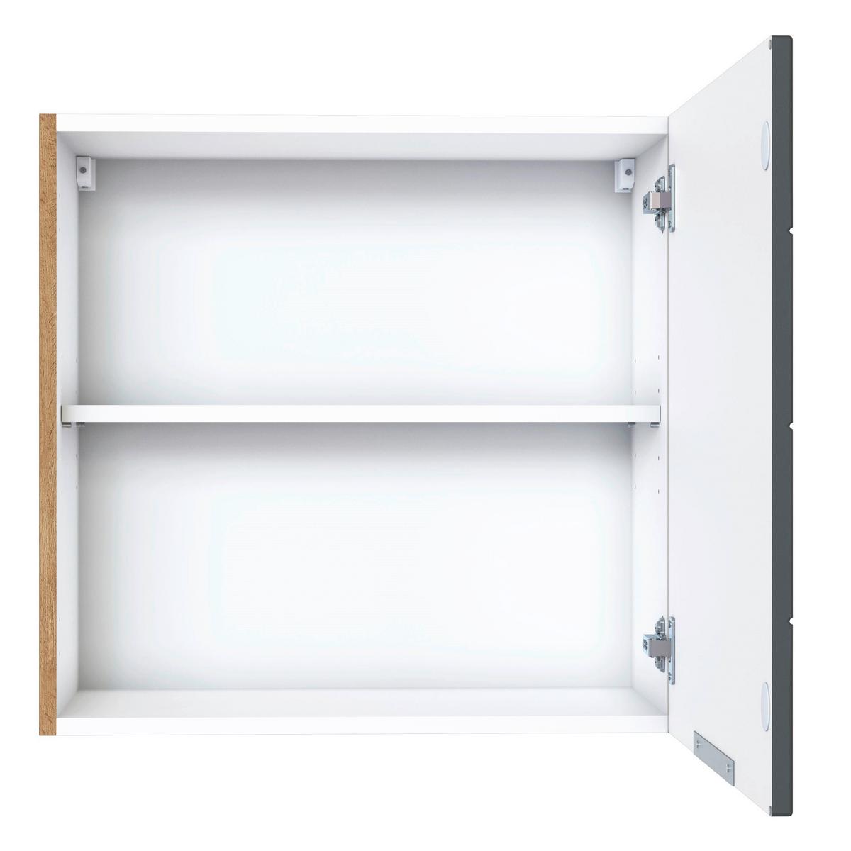 Küchenoberschrank Florenz ca. 60 cm Grau/Eiche - Eiche Wotan/Grau, Design, Holzwerkstoff/Metall (60/57/34cm) - Held